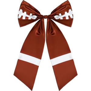 Janinka Large Football Bow for Wreath 23 x 33 Inches American Football Bow Tree Topper, Brown Satin Ribbon for Home Front Door Party Decor Supplies Outdoor Indoor Sport Game Decoration