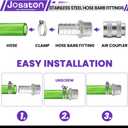 Stainless Steel Barbed Hose Fittings, 1" Hose Barb to 1" Male NPT Home Brew Fitting Water Fuel Air, Hose Barb Fittings Air Hose Repair Kit, Barbed Adapter with Hose Clamp, 9PCS