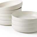 famiware Milkyway 33 oz Pasta Bowls Set of 8, Matte White