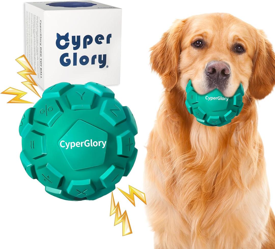 2 x Keyboard Design Dog Ball, Indestructible Squeaky Chew Toy for Aggressive Chewers, Interactive Ball Relieves Anxiety & Cleans Teeth, Durable Rubber for Large Medium Breeds Outdoor Waterproof