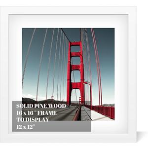 16x16 Picture Frame Diamond Painting Frames Poster Frames Made of Solid Wood,Display Pictures 12x12 with Mat or 16x16 without Mat for Photos, Paintings,Walls Decoration,Anniversary,Wedding,Christmas