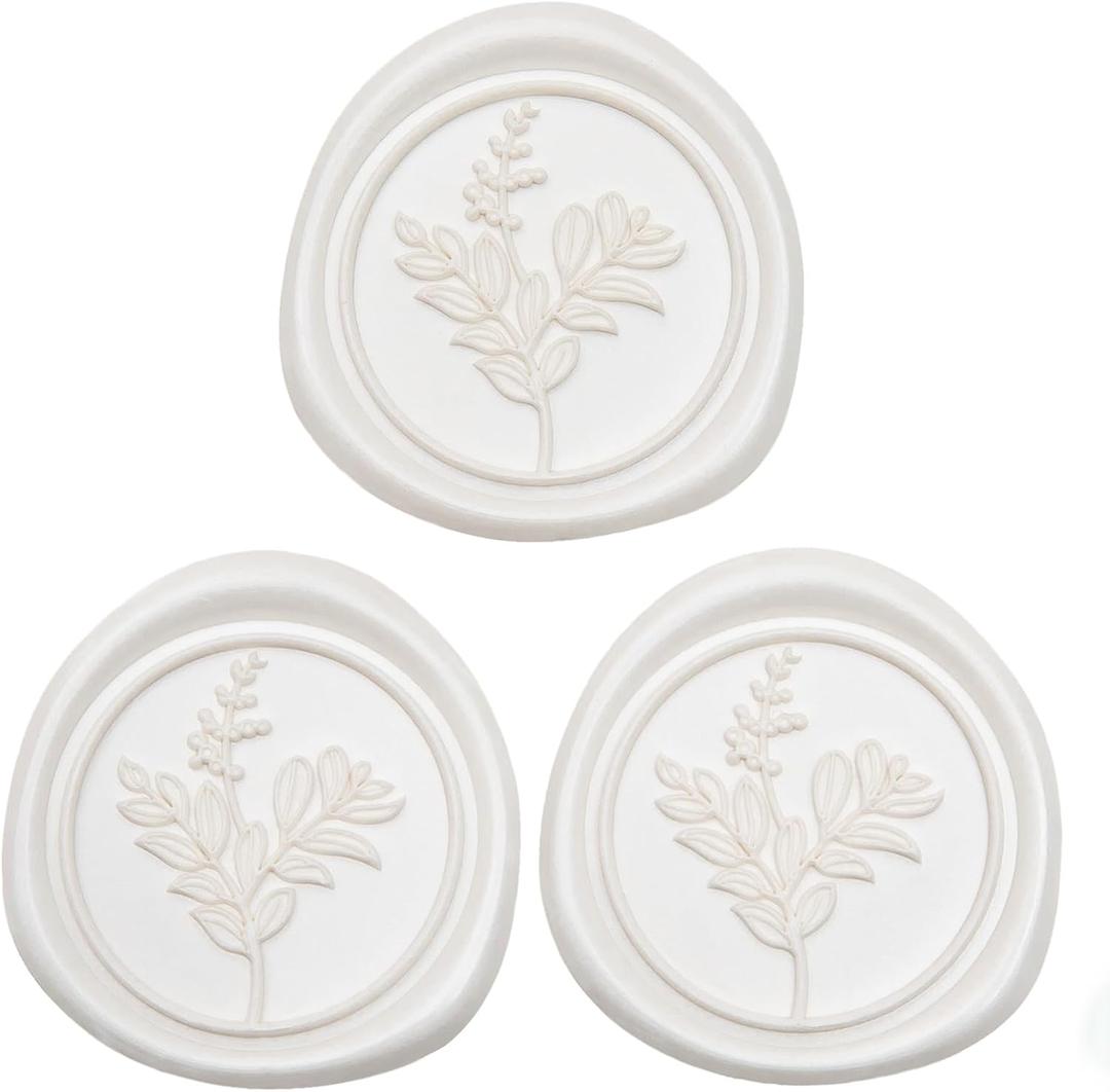 60 Pcs Ivory Wax Seal Stickers, Wedding Invitation Accessories Envelope Stickers - Peferct for Wedding Accessories, Gift Box Craft Wrapping, Christmas Cards Envelope Decoraction