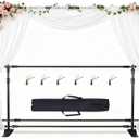 10x8ft Adjustable Metal Telescopic Tube Backdrop Standfor Parties and Photography Sessions Heavy Duty Background StandPortable Install and Repeat use Banner Stand for Photoshootwith Carrying Bag