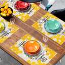 Giwawa Bee Kind Placemats Set of 4-12"x18" Summer Bees Floral Linen Place Mat- Yellow Honeycomb Washable Heat Resistant Table Mats for Kitchen Dining Party Tabletop Picnic Decoration