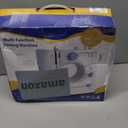 Sewing Machine for Beginners with 20Pcs Fabric & 32Pcs Sewing Threads Kit,Portable Sewing Machine with 12 Built-in Stitches & 2 Speed(High-Low Speeds) - White&Blue