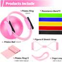 Pilates Ring Kit for Home Workouts, Pilates Equipment Essentials Kit with Magic Circle, Yoga Ring, Resistance Band, Ball, Accessories, Pilates Sets for Women as Fitness Gift (Pink)