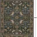 Vintage Green Rug for Extra Large Bedroom - Washable 10x12 Area Rug for Living Room, Dining Room Under Table, Boho Bird Decor, Soft Low Pile Non-Slip & Stain Resistance Brown Accent Carpet