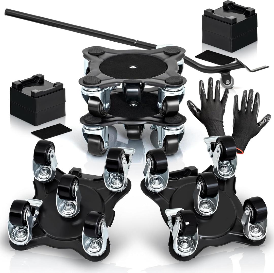 Furniture Movers with Wheels - Set of 4 Heavy Duty Furniture Lifter Tool with 2000 lbs Load Capacity, Easy Sliders Dolly for Moving Appliances, Sofa, Cabinet, and Piano etc (6.36.3IN)
