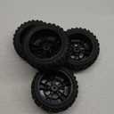 RC Station 12mm Hex RC Wheels and Tires 4PCS 1/10 Scale RC Short Course Truck Tires for 4x4 2WD Traxxas Slash Arrma Senton Tires and Wheels Preglued with Foam Inserts RC Wheel Rim and Tires