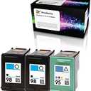 Refilled Ink Cartridge Replacement for HP 98 and HP 95 for Officejet 150 100 H470 PhotoSmart D5160 C4180 2570 8030 8049 (2 Black 1 Color)