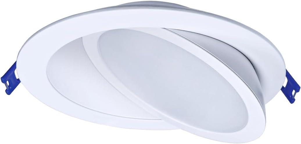 Leviton 6 in. Round Adjustable Slim Downlight, 1100 Lumens, 5 CCT Color Selectable 2700K-5000K, Dimmable, DAR60-S1W