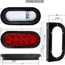 Partswcgg 6" Inch Oval Led Trailer Hitch Cargo Carrier Tail Lights Kit, 2Pcs 6" Inch Red Oval Led Stop Turn Brake Tail Lights Flush Mount Grommet w/Oval Mounting Brackets 4 Pin Wiring Harness Plug
