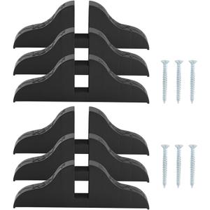 6Pcs Room Divider Stand for Foldable Screen Brackets, Room Divider Stand with Screws, Folding Privacy Screen Holder for Hotel Home Office(Color:Black)