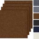Peel and Stick Carpet Tiles 24x24 Inch, 20 Tiles Large Self Adhesive Carpet Squares, 4.5mm Thick Waterproof Stick On Floor Tiles for Basement, Classroom, Easy DIY Flooring, Brown