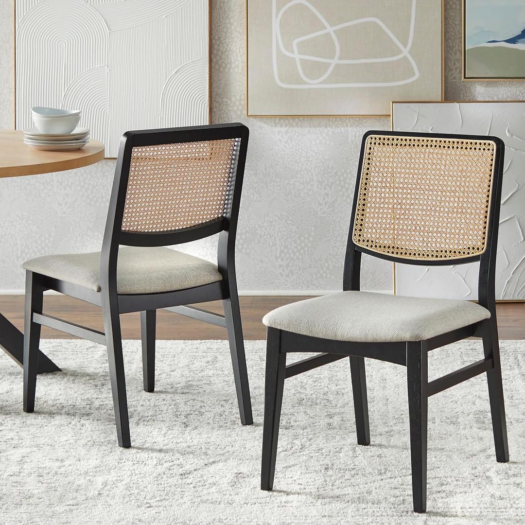Dining Chairs (Pack of 1) Black Mid-Century Modern Traditional Upholstered Finish Dining Chairs (Pack of 1) Black Mid-Century Modern Traditional Upholstered Finish
