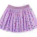 DANI CHINS Girl's Layered Tutu Skirt Tulle Princess Sparkle Skirt (Lt.Purple, 07)