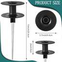 Chumia 12 Pieces 10 Inch Garden Hose Guide Spike, Zinc Coated Rustproof Heavy Duty Metal Stake with Top, Keeps Garden Hose Out of Flower Beds, Guard for Yard Plant Protection (Black)