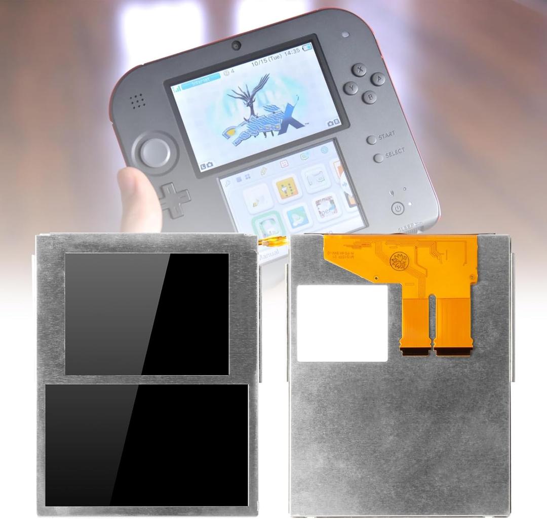 for Nintendo 2DS Screen Replacement for Nintendo 2DS LCD Screen Repair Kit for Nintendo 2DS Display Replacement Black (Without Touch Digitizer)