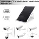 6W Solar Panel Charger, Solar Panel with Micro USB & USB-C Port for DC 5V Outdoor Rechargeable Battery Camera, IP66 Waterproof, 360 Adjustable Security Mount, 1PC