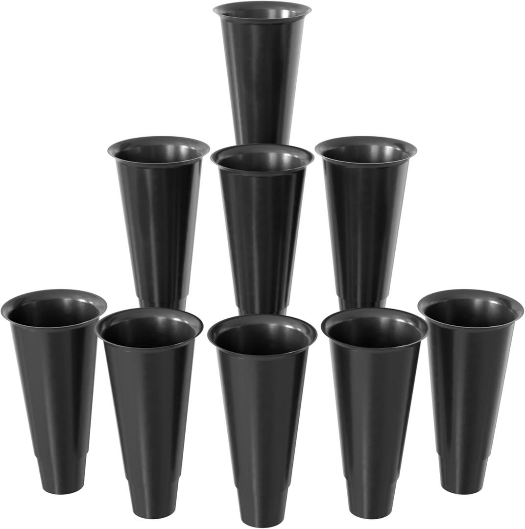 9 Black Buckets, Heavy Plastic Flower Buckets for Corner Floral Display Stand, Perfect for Weddings, Gardens, Flower Store Displays, and Cut Flowers - For Home & Events (Buckets ONLY)