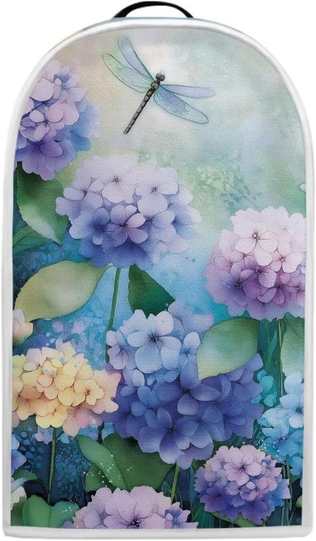 Talayituse Dragonfly Hydrangea Print Blender Dust Cover, Fingerprint Protection Cover for Stand Mixer or Coffee Machine, Home Kitchen Appliance Covers for Stain Dust Resistant Supplies