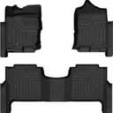 Mixsuper Floor mat for 2017-2024 Nissan Titan / 2016-2024 Nissan Titan XD Crew Cab (with Rear Under Seat Organizer),All Weather TPE Floor Liners Protection for Titan Accessories,Anti-Slip Car Mats