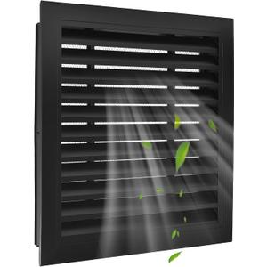 16"x16" Aluminum Alloy Gable Vent, Filter Screen for Removable, Elevate Aesthetics and Air Quality, Ideal for Attic and Shed Ventilation, Premium Black Square Vents in Sleek, Vent Opening: 14"x14"