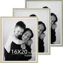 Frametory, 16x20 Photo Frame 3 Pack - Gallery Wall Frame Set - Cover With Plexiglass - Horizontal and Vertical for Wall - 16x20 - Mixed Colors