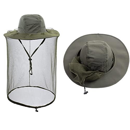 Head net hat Beekeeping Beekeeper bee Veil hat Hunting Netting mesh Hood Cap bee Keeper Catcher Halloween Costume Army Green