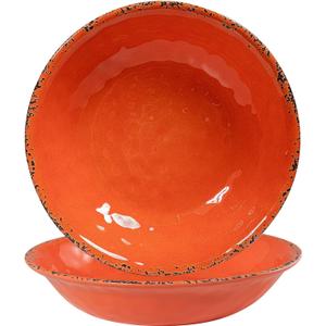 Rustic Melamine 130 OZ Serving Bowls,13.75 Durable Extra Large Melamine Pasta,Salad Serving Bowls, Set of 2, Large Fruit Bowls for Entertaining, Dishwasher Safe, Orange (13.75 inches)