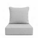 Yitecraft Outdoor Deep Seat Cushions Set of 2, 24 x 24 x 6 Inches Olefin Fabric Waterproof & Fade Resistant, Patio Furniture Replacement Cushions for Couch, Chair, and Sofa, Turquoise