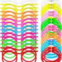 16 Pieces Silly Straw Glasses for Adults Crazy Straws Glasses for Kids Drink, Novelty Fun Loop Drinking Eyeglasses Straw for Birthday Fun Annual Meeting Assorted (8 Colors)