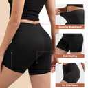 INNERSY Women's Slip Shorts for Under Dresses Anti Chafing Biker Shorts Boyshorts Underwear 4-Pack(Black,Large) (L)