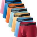 Separatec Dual Pouch Mens Underwear Breathable Cooling Rayon Made from Bamboo Underwear Men, Boxer Briefs and Trunks 7 Pack (Dual Pouch - Boxer Briefs - Bright Blue/Light Blue/Red/Orange/Yellow/Light Green/Marron) XL