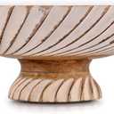 NIRMAN FRUIT BOWL Mango Wood Fruit Bowl Pedestal Bowl for Table Dcor, Wooden Fruit Bowl for Kitchen Counter Pedestal Fruit Bowl, Dried Fruit (12" X 12" X 4.75")