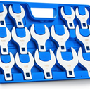 Orion Motor Tech 14pc Jumbo Crowfoot Wrench Set, Metric Crows Foot Wrench Set for 27 to 50 mm Flare Nuts, Chrome Plated Cr-V Steel Crowfoot Wrenches for 1/2" Drive Rachet & Extender with Storage Case