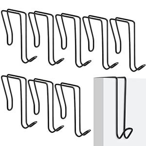 Oudain 8 Pack Wire Cubicle Hooks for Coat Wall Panel Over Cubicle Hanger Accessories for Office Partition Door Picture (Black)