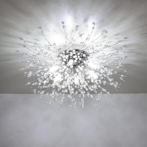 HMVPL Crystal Sputnik Firework Close to Ceiling Light, Modern LED Lamp for Bedroom, Kitchen, Island, Entryway, Hallway, Foyer (Chrome)