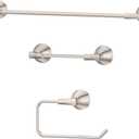 Pfister Willa 3-Piece Bathroom Hardware Set with Towel Bar, Towel Ring, and Toilet Paper Holder, Wall-Mounted, Brushed Nickel Finish, BTBWLL3K