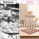 Weddingwish 5 Tier Cupcake Stand, Acrylic Cupcake Tower Stand, Square Tiered Display Stand, Clear Dessert Table Display Stand for Wedding,Birthday,Party