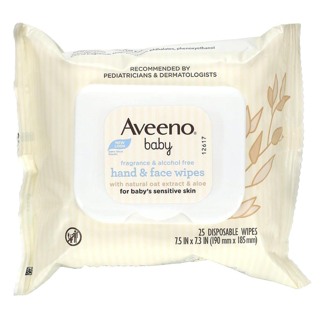 Aveeno Aveeno Baby Wipes 25 Count Sensitive (4in), 25 Count x 4 Pack