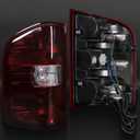 MAYELLO Smoked Red Tail Lights w/Bulbs Compatible with 2007-2013 Chevrolet Silverado 1500, 2007-2014 Chevy Silverado 2500 3500 Single Rear Wheel, Plug & Play Rear Lamps