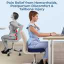 5 STARS UNITED Donut Pillow Hemorrhoid Tailbone Cushion Large Floor Cushion for Pain Relief Coccyx, Prostate, Sciatica, Pelvic Floor, Pressure Sores, Pregnancy, Postpartum Recovery, Blue