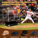 KOLIPI Hat Display Case, Clear Acrylic Baseball Cap Display Box with Double Layer Base, Self-Assembly Showcase for Baseball Cap, Snapback, Mini Helmet, UV Protection for Signed Memorabilia, Size: 11 x 8 x 7 inches