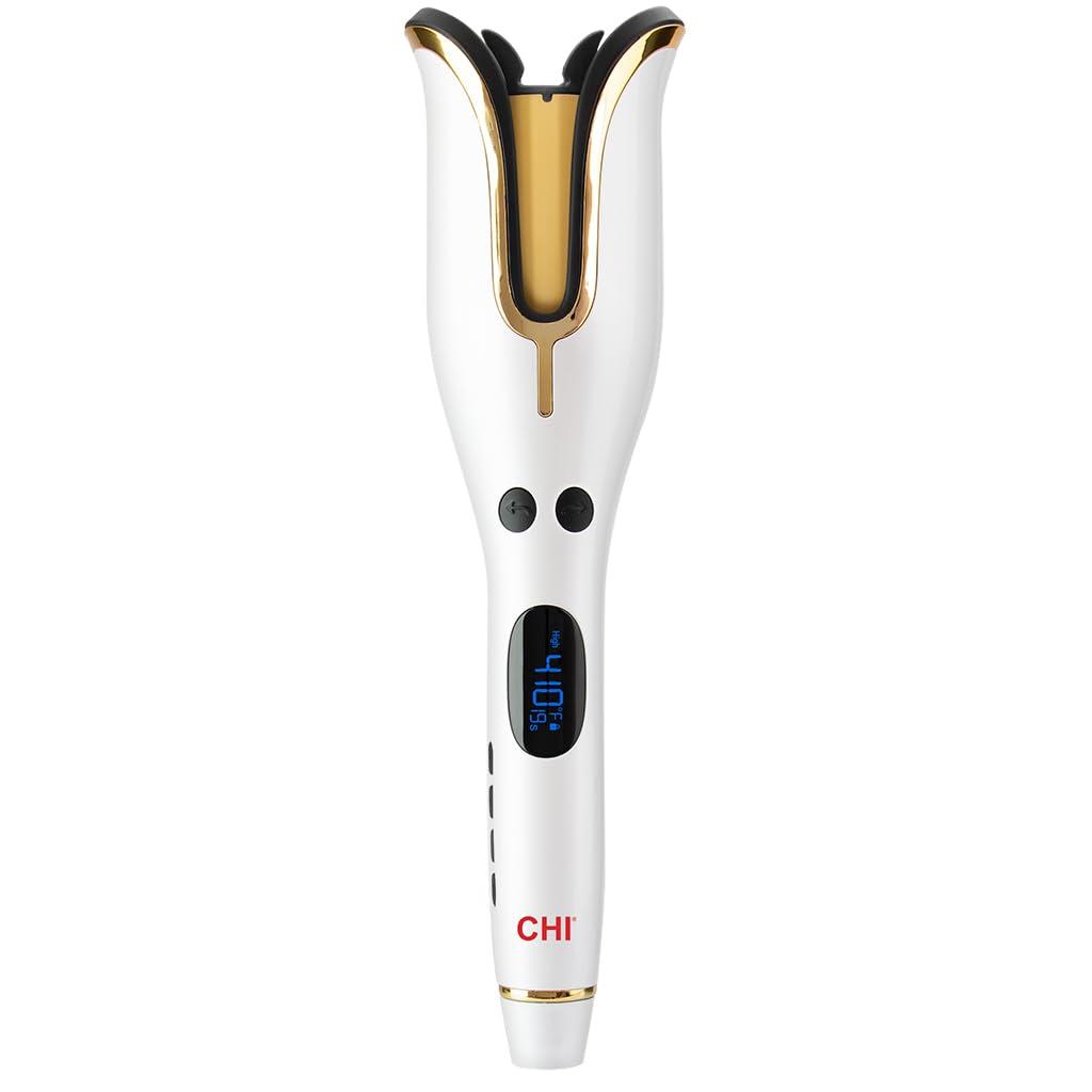 CHI Spin N Curl 1" Ceramic Rotating Curler In White, 1 Pound. Ideal for Shoulder-Length Hair between 6-16 inches.