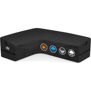 Zettum Outdoor L-Shaped Sectional Cover - 600D Patio Sectional Sofa Cover, Waterproof Patio Furniture Covers for 6-Seater Outdoor Sectional Sofa and Couch, Left Facing, 85x110 Inch Wide