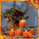 2 x MTLEE 3 Pcs Pumpkin Shaped Spice Candle with Ceramic Pumpkin Jar Scented Fall Candles Gift Thanksgiving Autumn Table Centerpiece Tealight Decoration Halloween Farmhouse Home Fragrance Illuminate Decor