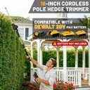 HEINPRO Pole Hedge Trimmer Cordless Compatible with Dewalt 20V MAX Battery, Hedge Trimmer with Extension Pole Up to 14-Feet Reach, 18-Inch Pole Trimmer for Hedge Trimming (Tool Only)