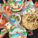 Hawaiian Flamingo Party Supplies Tableware Set - Tropical Luau Decorations Include Plates, Napkins, Cups, Cutlery, for Aloha Summer Beach Theme Party Supplies | Serves 24