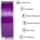 Geeetech Silk PLA Tri Color Filament 1.75mm 3D Printer Filament, Coextrusion Blue Purple Black Tri-Colors Metal-Like Shiny Silk PLA Filament, 1kg (2.2lbs) 1 Spool, Dimensional Accuracy +/- 0.02 mm